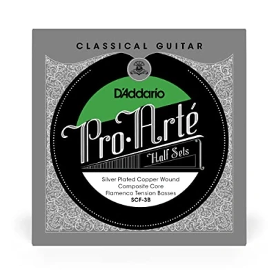 Immagine di D&#039;Addario SCF 3B Pro Arte Corde avvolte in rame placcato argento con anima materiale composito per chitarra classica, metà muta, tensione Flamenco