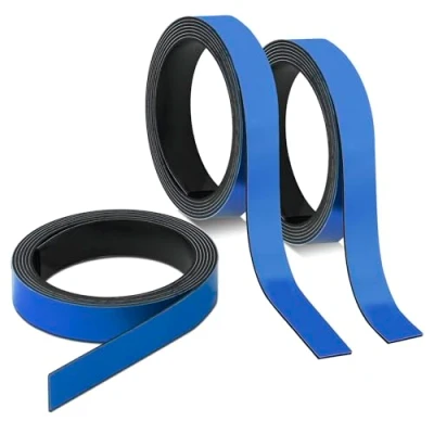 Immagine di 3 strisce magnetiche blu, circa 1 cm x m, nastro magnetico per segnare su lavagne, scaffali, calendari, etichette I mag_235