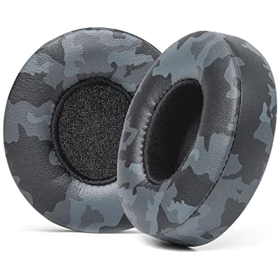 Immagine di Cuscinetti auricolari di ricambio extra spessi per cuffie Beats Solo 2 e 3 wireless ON Ear Wicked Cushions Pelle morbida, memory foam lusso, adesivo forte Nero Camo