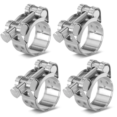 Immagine di Poppstar 2 pezzi Collare stringitubo a bullone in acciaio inox Morsetto Campo di serraggio 29 31mm, larghezza banda 20mm, W4