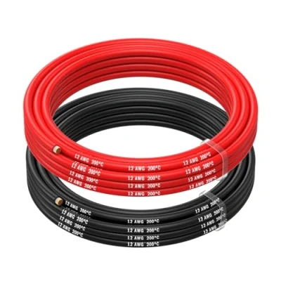 Immagine di MMOBIEL 12 AWG Cavo Elettrico Silicone Gauge (3,31 mm²) in Rame Stagnato 2 Fili Separati Rosso e Nero Ciascuno 2,5m / 8.2ft per RC, Droni, Stampanti 3D, Batterie, Cavi Oratori, Strisce LED