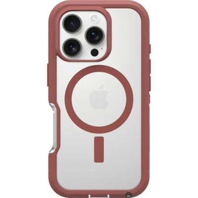 Immagine di OtterBox cover per iPhone 16 Pro Defender Series XT MagSafe, resistente a shock e cadute, ultra robusta, testata 7x vs le norme anti caduta MIL STD 810G, Trasparente/Marrone