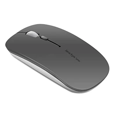 Immagine di Uiosmuph Q5 Mouse Wireless Ricaricabile, Senza Fili Silenzioso 2,4G 1600DPI Portatile da Viaggio Ottico con Ricevitore USB per Windows 10/8/7/XP/Vista/PC/Mac (Grigio)