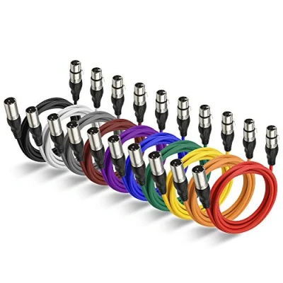 Immagine di NUOSIYA 2M Cavo XLR Bilanciato 10 colori,Professionale microfono maschio a femmina 3 pin, per registratore da studio, microfono, sistema di altoparlanti