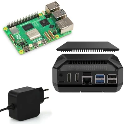 Immagine di Kit professionale Raspberry Pi 5 8 GB Argon ONE V3 M.2 NVME PCIE alimentatore USB C 27 W RAM