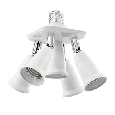 Immagine di ledscom.de base E27, adattatore splitter a 5 vie, bianco, lampada, distributore, presa multipla, splitter, 3in1,