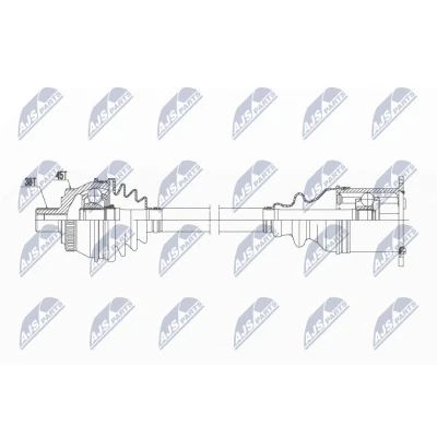 Immagine di NTY NPW AU 017 Albero motore / Semiasse Assale anteriore Dx 490 Trasmissione automatica AUDI: A4 B7 Avant, B6 B6/B7 Cabrio