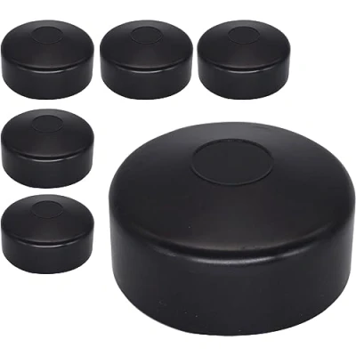 Immagine di SKIR&#039;CO 6 tappi rotondi in plastica nera per pali di recinzione, 76 mm, colore nero RAL 9005