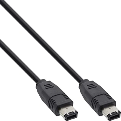 Immagine di InLine 20208 Cavo FireWire Ieee1394, 6PIN Maschio a Maschio, 400 MBit/S, 10M Nero