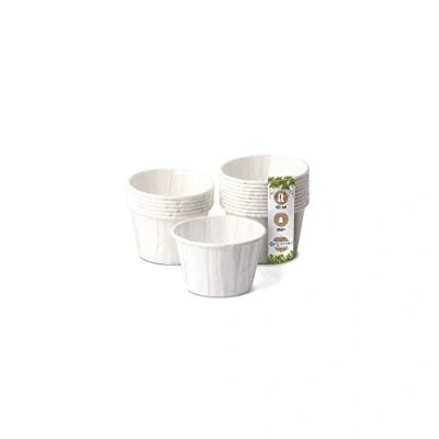 Immagine di GREENBOX Bicchieri di carta da 60 ml, colore bianco, per salse e salse, tazze bianche in cerata, biodegradabili senza plastica, realizzati con materiali riciclati, 250 pezzi