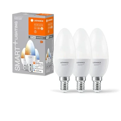 Immagine di LEDVANCE 4058075779051 LED (monocolore) ERP F (A G) E14 Forma di candela 4.9 W = 40 Da bianco caldo a freddo (Ø x A) 39 mm 3 pz.