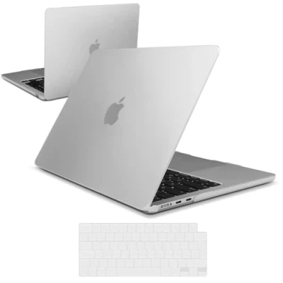 Immagine di iNeseon Custodia Compatibile con 2024 2022 MacBook Air 13,6 pollici M3 A3113 / M2 A2681, Cover Rigida in Plastica Sottile + Tastiera per 13.6, Trasparente Opaco