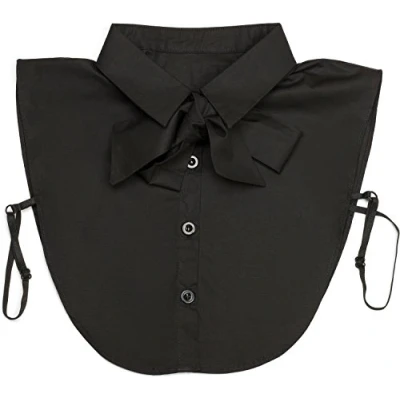 Immagine di styleBREAKER Finto Colletto di Camicia con abbottonatura e Fiocco, per Camicie, Maglioni Bluse, da Donna 08020003, Colore:Nero