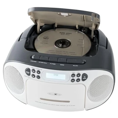 Immagine di Reflexion CD Player Radio DAB+, DAB, FM AUX, CD, Cassette, USB Bianco, Grigio