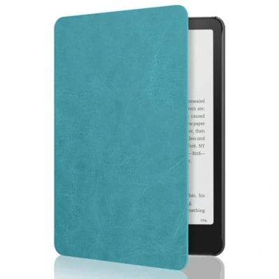 Immagine di MoKo Custodia per 7&quot; Kindle Paperwhite 12th Gen 2024&amp;Kindle Colorsoft Signature Edition 2024, Protettiva in Policarbonato di Stile Semplice e Elegante Cielo Blu
