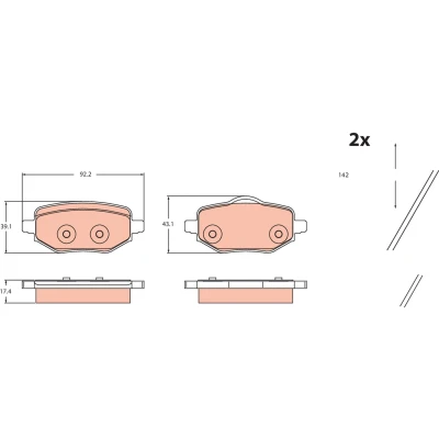 Immagine di TRW GDB2480 Kit pastiglie freno Non predisposto per contatto segnalazione usura PEUGEOT: 208 II Hatchback, 2008 II, OPEL: Corsa F Hatchback