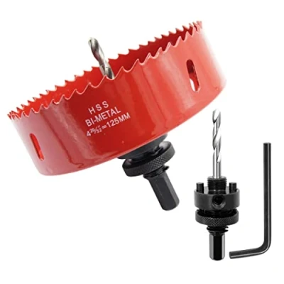 Immagine di Sega a tazza 125mm, perno per impieghi gravosi LAIWEI, punta HSS 4341, fresa praticare fori in legno, alluminio, PVC e altri materiali