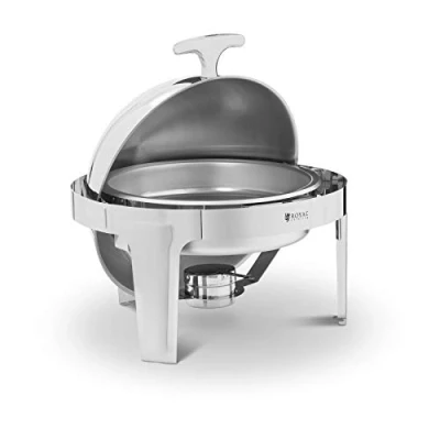 Immagine di Royal Catering Chafing Dish Scaldavivande Elettrico RCDB 6R (Forma sferica, 6 Litri, Contenitore per combustibile, Acciaio Inox)