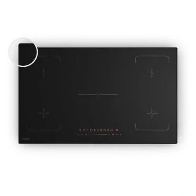 Immagine di Klarstein Velaire Piano Induzione 90cm 5 Zone con Boost 7200W, Touch Slider, Timer, Blocco Bambini &amp; Calore Residuo, Vetro Nero, Piastra da Incasso, Design Minimalista