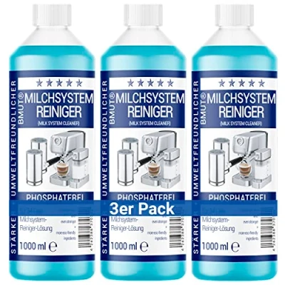 Immagine di 3 X 1000 ML detergente per sistemi di latte concentrato macchina da caffè automatica, montalatte, schiuma latte, universale tutti i produttori