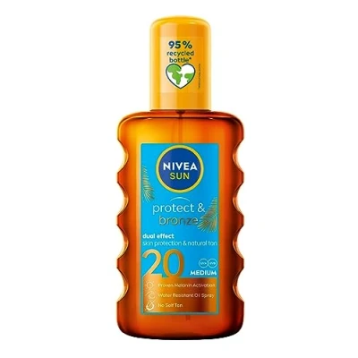 Immagine di NIVEA, Crema solare, Olio abbronzante Sun Protect &amp; Bronze Spf20 200ml (Olio abbronzatura, SPF 20, 200 ml)