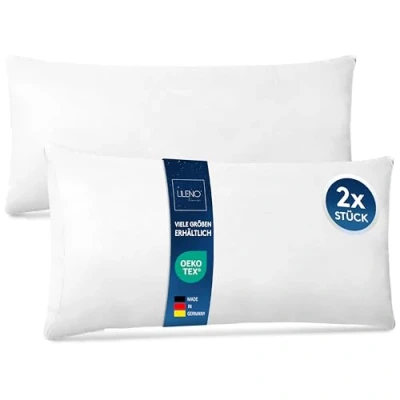 Immagine di LILENO HOME Set di 2 riempimento cuscino 40x80 cm interno lavabile a 40C adatto per allergici in poliestere come divano, la testa