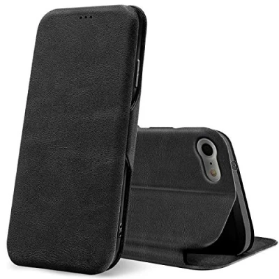 Immagine di Verco Case per Apple iPhone SE 2 Custodia, 8 Cover a Libro Pelle PU 7/8/SE Custodia Premio Booklet Protettiva, Nero