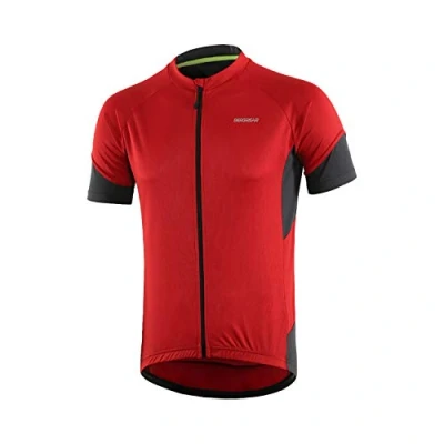 Immagine di BERGRISAR Maglia Ciclismo Uomo, Maglietta da Maniche Corte Uomo MTB Tasche con Cerniera Rosso X Large