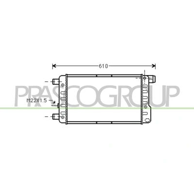 Immagine di PRASCO FT017R001 Radiatore motore Alluminio 465 248 34 Alette di raffreddamento montate meccanicamente FIAT: Cinquecento, Seicento / 600 Hatchback