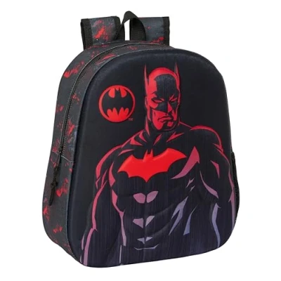 Immagine di Safta M890a BATMAN Zaino da scuola, con design 3D, adattabile a carrozzina, ideale per bambini di diverse età, comodo e versatile, qualità resistenza, 27 x 10 33 cm, colore: Nero unisex, ,