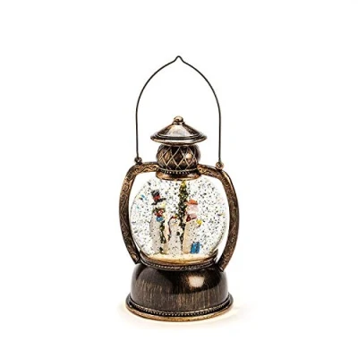 Immagine di Konstsmide Lanterna LED con Palla di Vetro e Neve, Scena Pupazzi Neve., Round 20cm