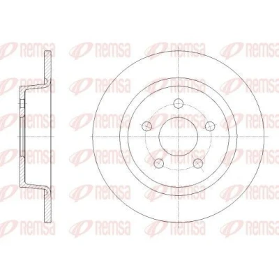Immagine di REMSA Disco freno FORD: Transit Connect Mk2 Station Wagon Assale posteriore 280mm 11mm 5 pieno 62520.00 2252928,2279491,2279492,KV6C2A315AB