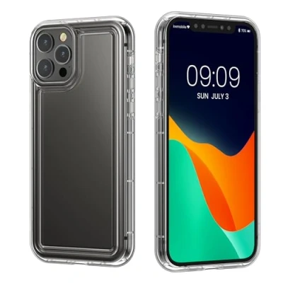 Immagine di kwmobile Custodia Compatibile con Apple iPhone 12 / Pro Cover Protezione Gommata Smartphone in Silicone TPU Air Cushion Design trasparente