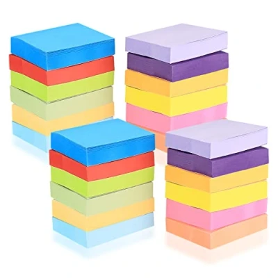Immagine di Confezione da 24 Foglietti Adesivi, Blocchetti Memo Adesivi in 12 Colori, per Appunti, Ufficio e Studio