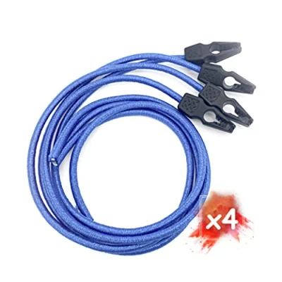 Immagine di MAGMA 4 Cavi Elastici Regolabili di Chiusura Rapida per Piscina 75 cm, 8 mm diametro, Corda Elastica Fissaggio Saldi, Segnale V20, Portabiciclette, Campeggio Quick Clip(Blu)