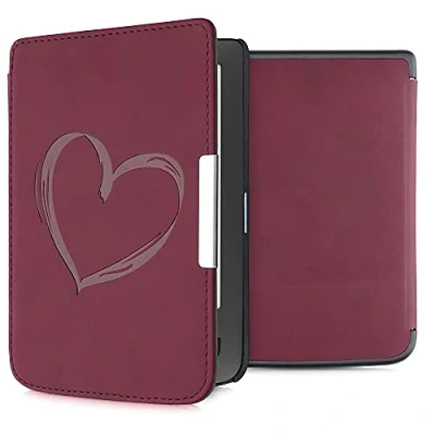 Immagine di kwmobile Custodia eReader Compatibile con Pocketbook Touch Lux 3/Basic Lux/Basic 2 Cover eBook Reader Flip Case Magnetica Pelle PU Cuore