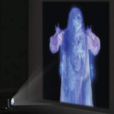 Immagine di POXIAO Schermo di proiezione Posteriore in Tessuto per Video finestre virtuali Halloween e Natale proiettore Portatile