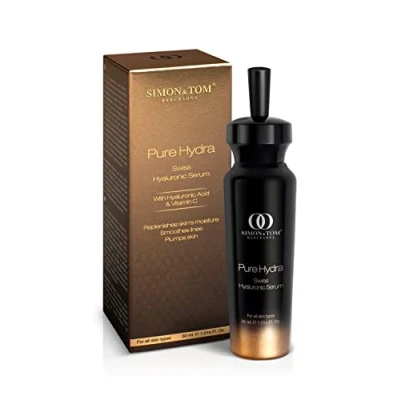 Immagine di Simon&amp;Tom Pure Hydra Bio Siero Viso con Acido Ialuronico Svizzero e Vitamina C Cellule Staminali di Argan Azione idratante liftante Senza Parabeni Per tutti i tipi pelle 30 ml Made in Spain