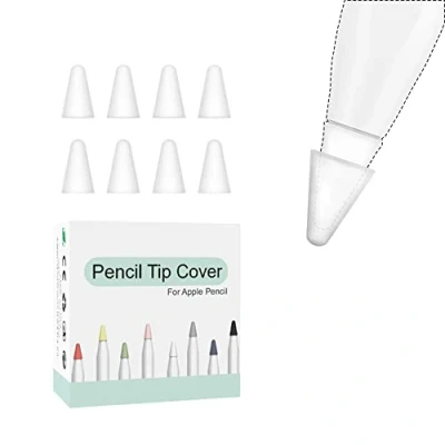 Immagine di Punta Ricambio Compatibile con Apple Pencil 1st e 2nd,8 Pack Punte Silicone Pennino di Nib per Cap iPencil iPad Pro 11 &quot;10,5&quot; 12,9 &quot;9,7&quot; Bianco