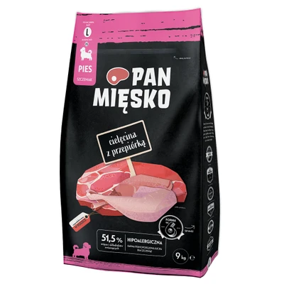 Immagine di Pan Mięsko Large Puppy Vitello con Quaglia Set %: 2 x 9 kg