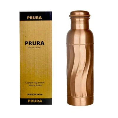 Immagine di PRURA Bottiglia per acqua in rame, a prova di perdite, puro rame ayurvedico 900ml/30oz Design 15