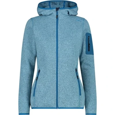 Immagine di CMP Knit Tech Donna con Cappuccio Fisso 3H19826 Giacca Pile, Anis Jade B.Blue, 54, Anice Giada 58