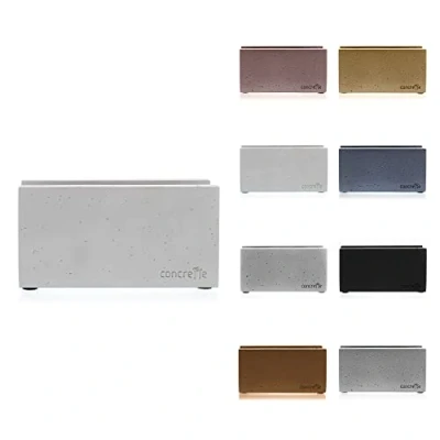 Immagine di Concrette Porta tovaglioli/tovaglioli a soppalco in cemento da tavolo realizzato architettonico Design originale scolpito con piccoli fori altezza 90 mm