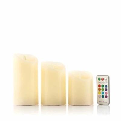 Immagine di Candele a LED Multicolor Effetto Fiamma con Telecomando Lendles InnovaGoods 3 Unità