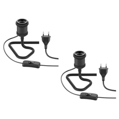 Immagine di ledscom.de 2 pezzi lampada da tavolo RETRA, interruttore, nero, 1x E27 max. 60W