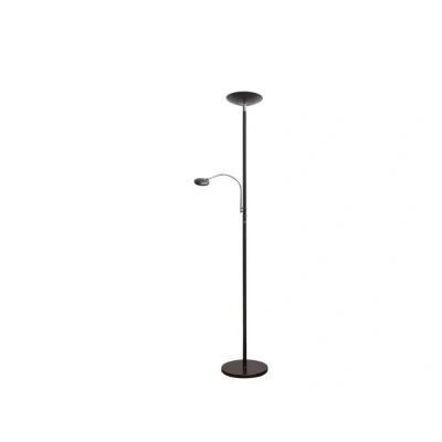 Immagine di Lindby lampada LED da terra &#039;Malea&#039; dimmerabile (Moderno) colore Nero, in Metallo ad es. Soggiorno &amp; Sala pranzo (2 luci, lampadina inclusa) a pavimento, pavimento