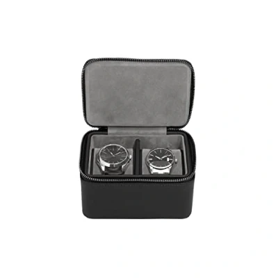 Immagine di Stackers Pebble Scatola per orologi con doppia cerniera, colore: Nero