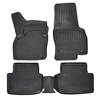 Immagine di NORM 3D Tappeti Tappetini Auto In TPE Gomma Su Misura Per Kamiq dal 2019, Kit di 4 Pezzi, Inodore Con Bordo Alto cca 5 cm, Colore Nero, Antiscivolo
