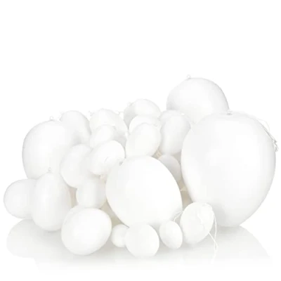 Immagine di com four® 36x Uova di Pasqua Decorative Bianche in plastica Grandi e Piccole per dipingere Appendere Decorazione (36 Pezzi Bianco 4 15 cm)