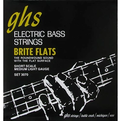 Immagine di GHS™ Strings »BRITE FLATS™ SHORT SCALE 3070 4 STRING BASS« Corde per Basso Elettrico Alloy 52™ Regular: 049 108